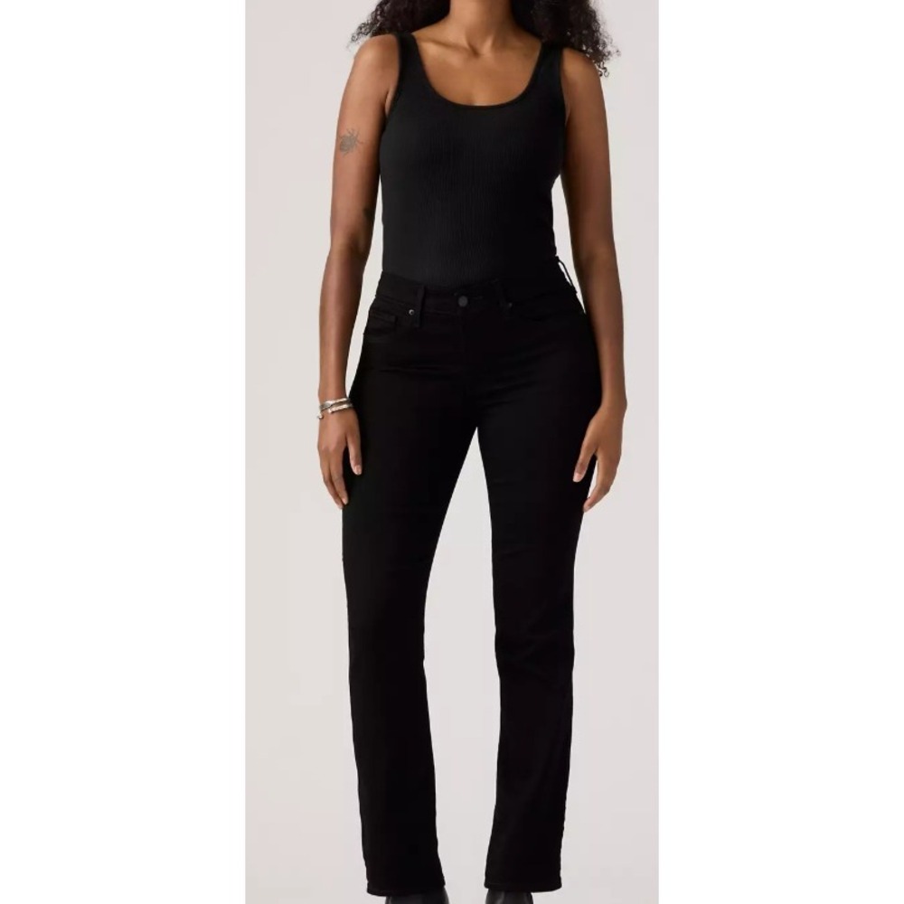 Levi's 314 Shaping Straight Jeans Black Size 33 Womens Mid Rise Stretch Denim